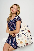Brown Comic Mushroom Tote