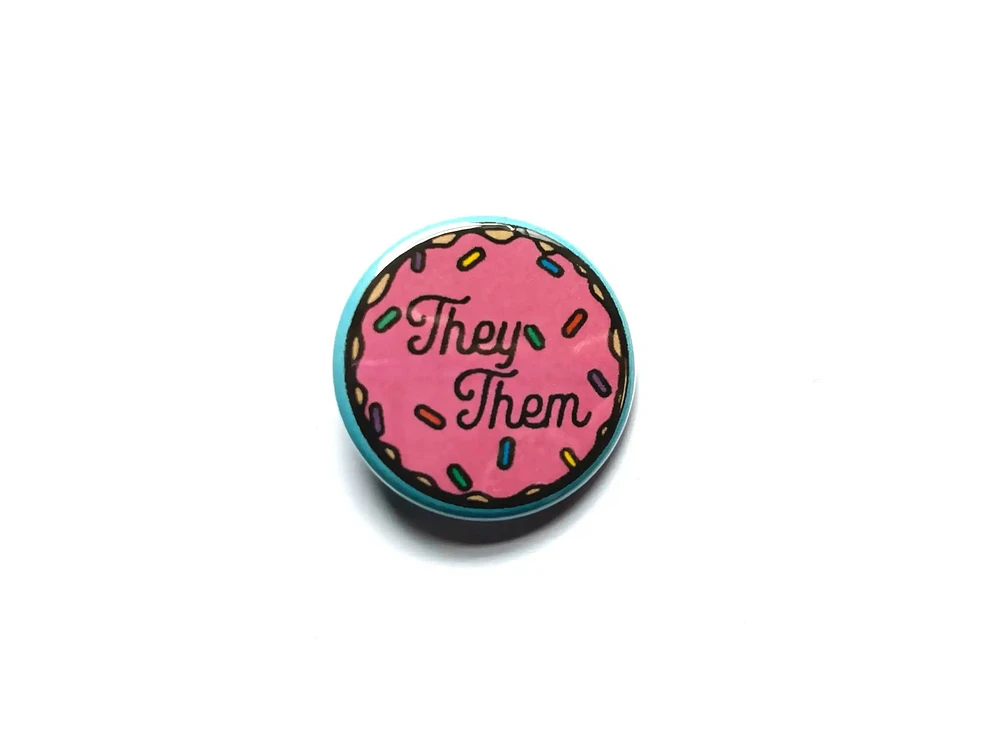 They/Them Donut Pronoun Pin