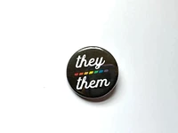 They/Them Rainbow Pronoun Button