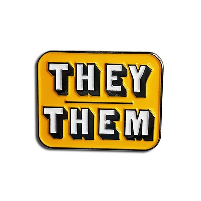 They/Them Yellow Pronoun Pin