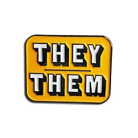 They/Them Yellow Pronoun Pin