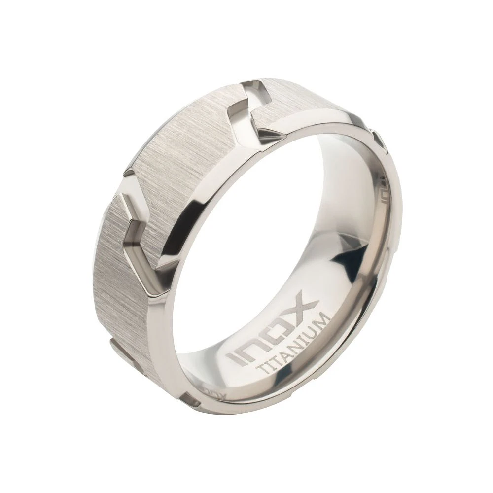 Titanium Tread Groove Ring Size