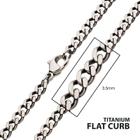 3.5mm Titanium Flat Curb Chain 16"