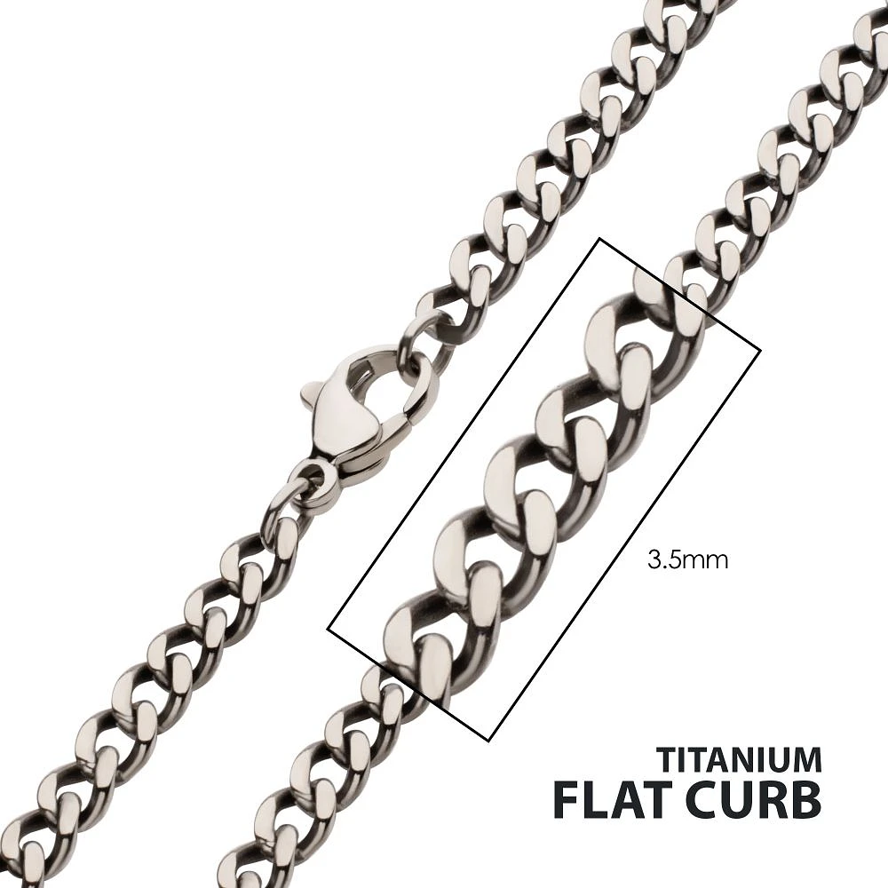 3.5mm Titanium Flat Curb Chain 18"
