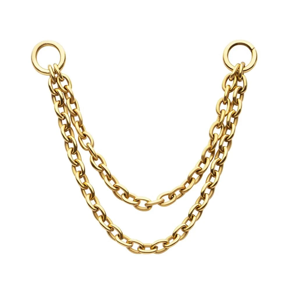 2 Tier 22mm / 27mm Rolo Chain 24Kt Gold