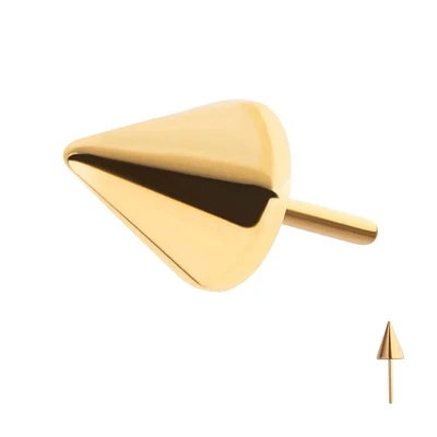 Spike 24Kt Gold PVD 4mm Base Threadless Top