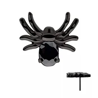 Spider With Oval Gem Black PVD Threadless Top