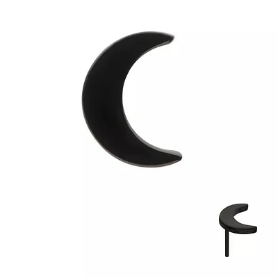 Crescent Moon Flat Black PVD Threadless Top