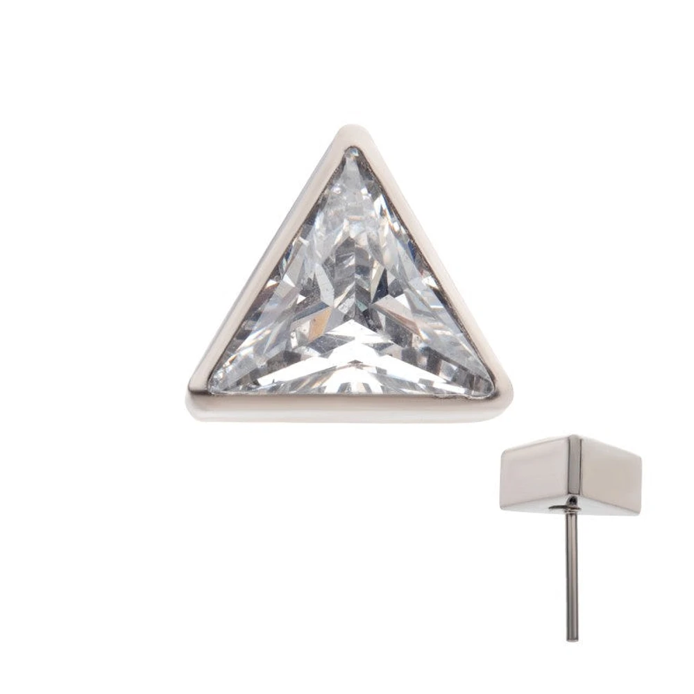 Triangle Bezel CZ Threadless Top