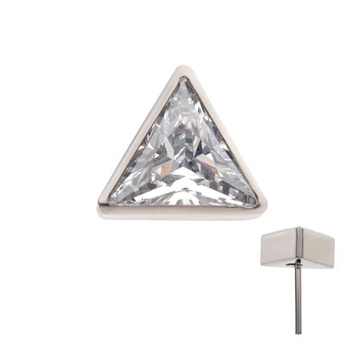 Triangle Bezel CZ Threadless Top