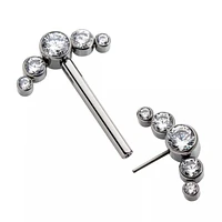 5 Bez Gem Cluster Nipple Barbell