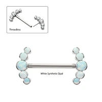 5 Bez Opal Cluster Nipple Barbell