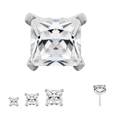 Princess Cut Prong Gem Threadless Top