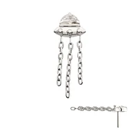 UFO With CZ & 3 Chains Titanium Threadless Top