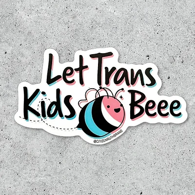 Deja que los niños trans sean abejas Pegatina