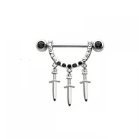 Triple Dagger Nipple Barbell