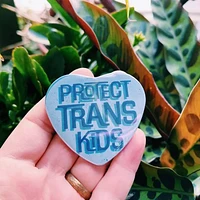 Protect Trans Kids Heart Shape Button