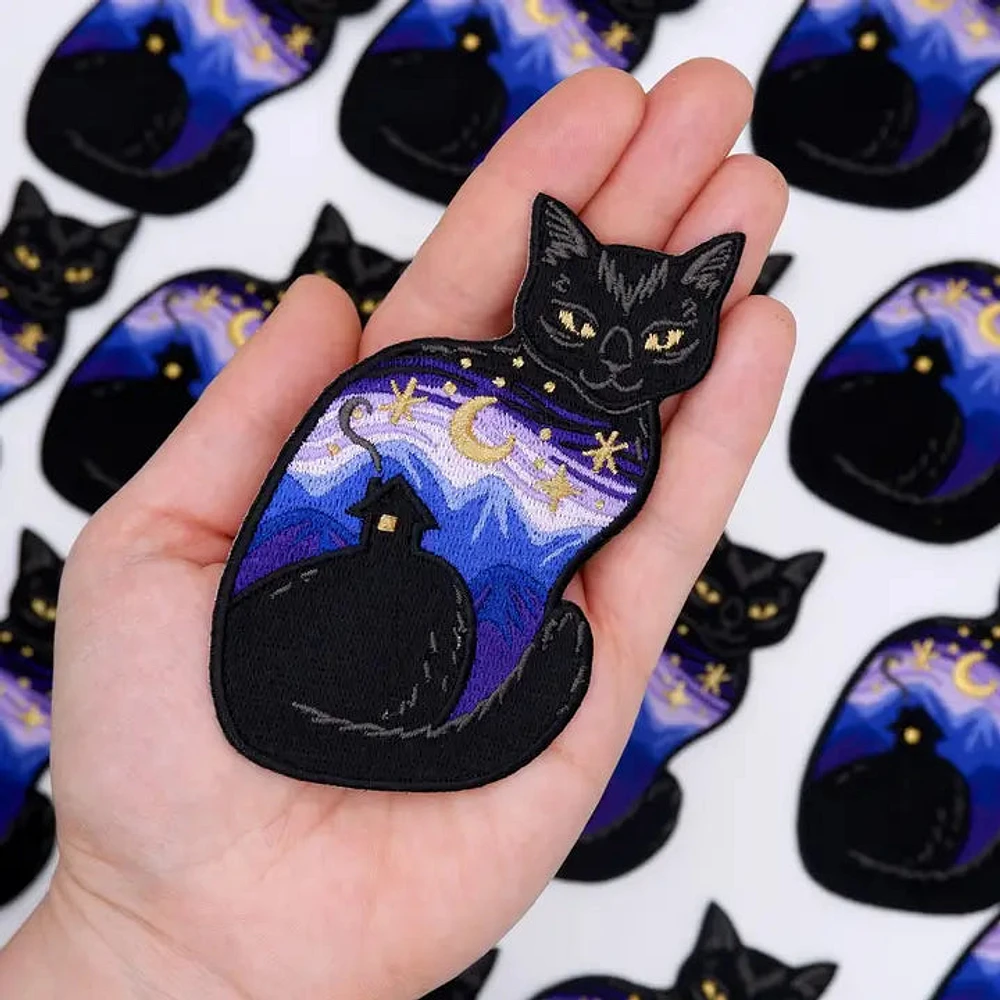 Twilight Cat Embroidered Patch