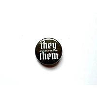 They/Them Trans Pride Pronoun Button