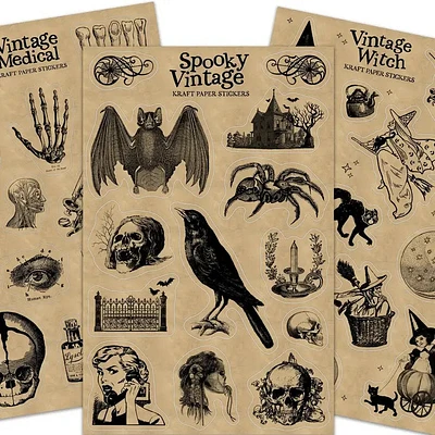 Spooky Vintage Sticker Sheets