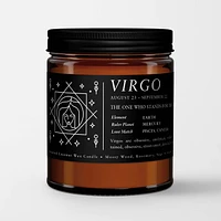 Virgo Candle in Amber Glasss