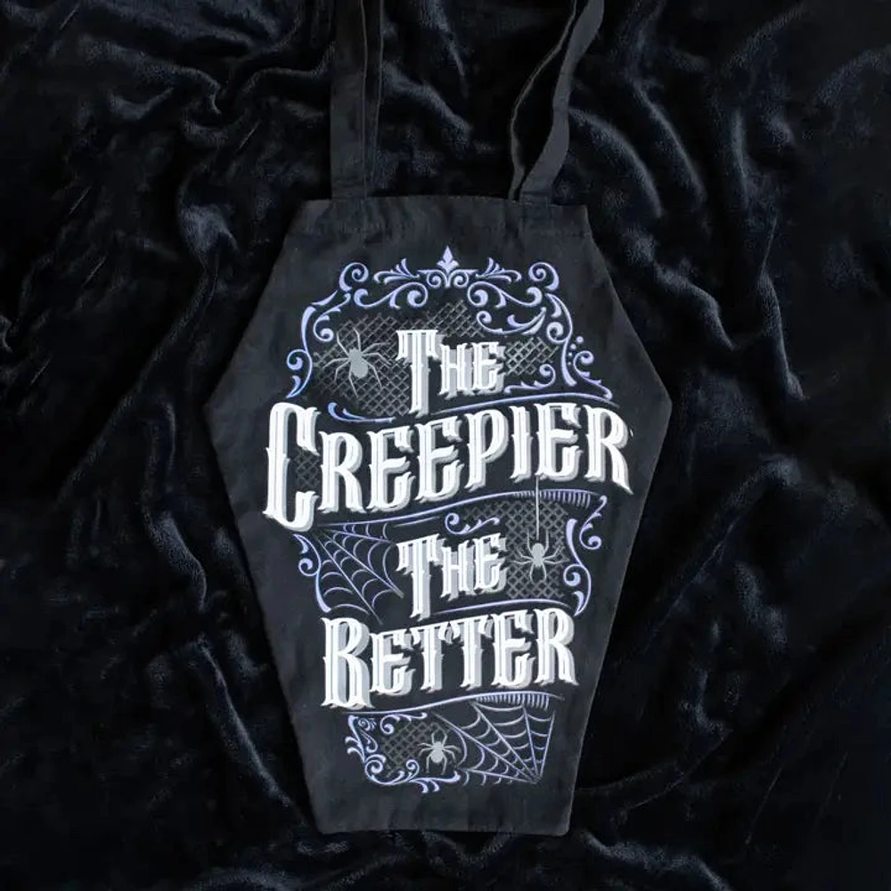 Gothic The Creepier The Better Coffin Shaped Tote Bag
