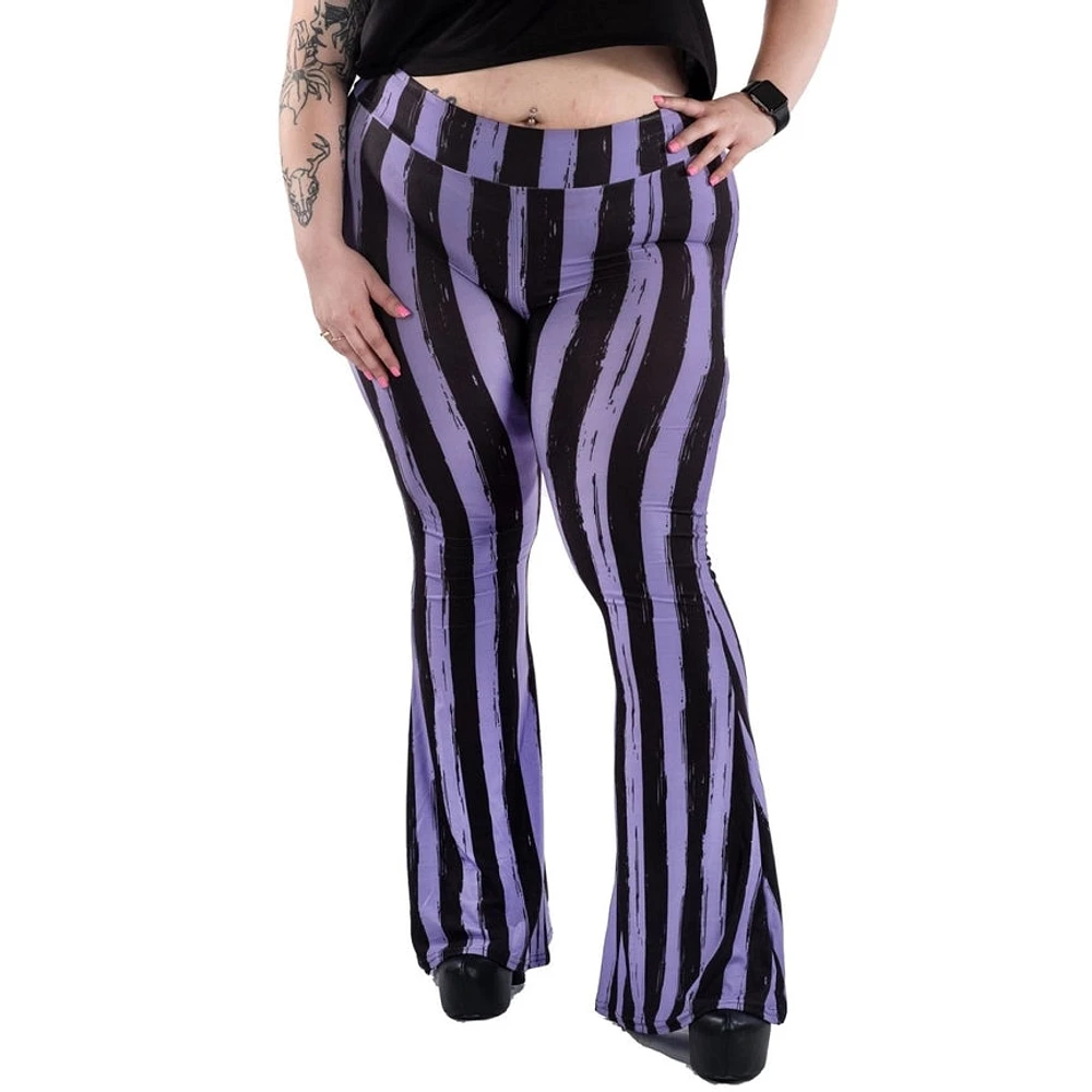 Purple Black Striped Hellz Bellz Flares Plus