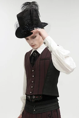 Punk Pinstripe Long Tail Vest