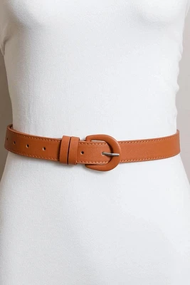 Cognac Classic Vegan Leather Belt