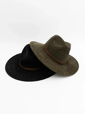 Black Corduroy Fedora Hat