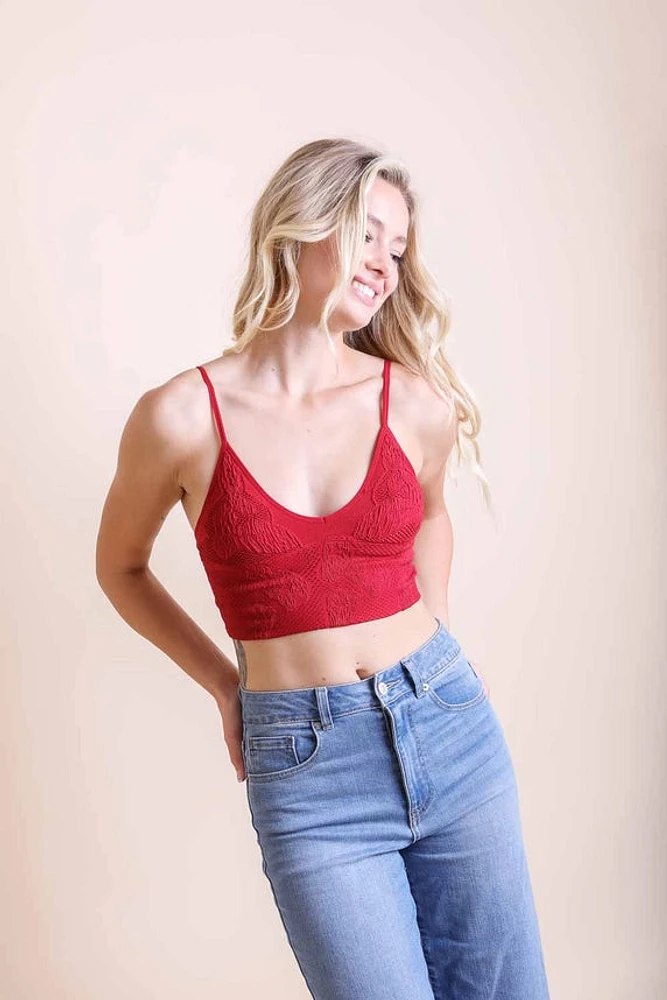 Seamless Padded V Neck Brami Berry