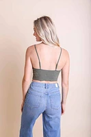 Seamless Padded V Neck Brami Olive