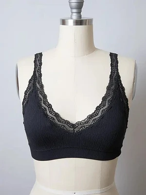 Lace Trim Padded Bralette