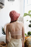 Bralette à petites fleurs et bordure en tulle