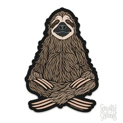 YOGA MEDITATING SLOTH STICKER