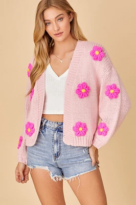 Knit Cardigan With Bubble Sleeve