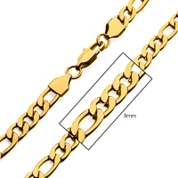 18K Gold IP Fagaro Chain 8mm 26"