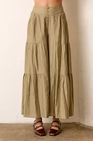 High Waist Tiered Wide Leg Pant