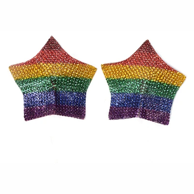 Star Rhinestone Pasties Rainbow