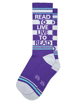 Read To Live Live To Read Ribbed Socks