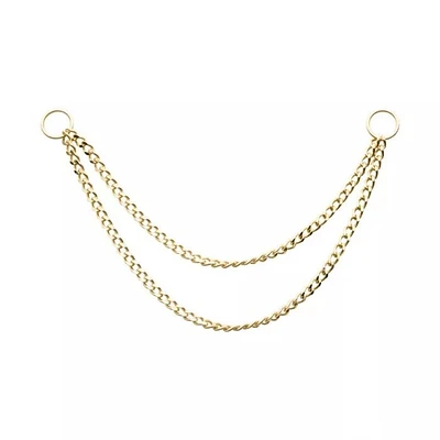 2 Tier Curb Chain 25mm / 34mm 14Kt Gold