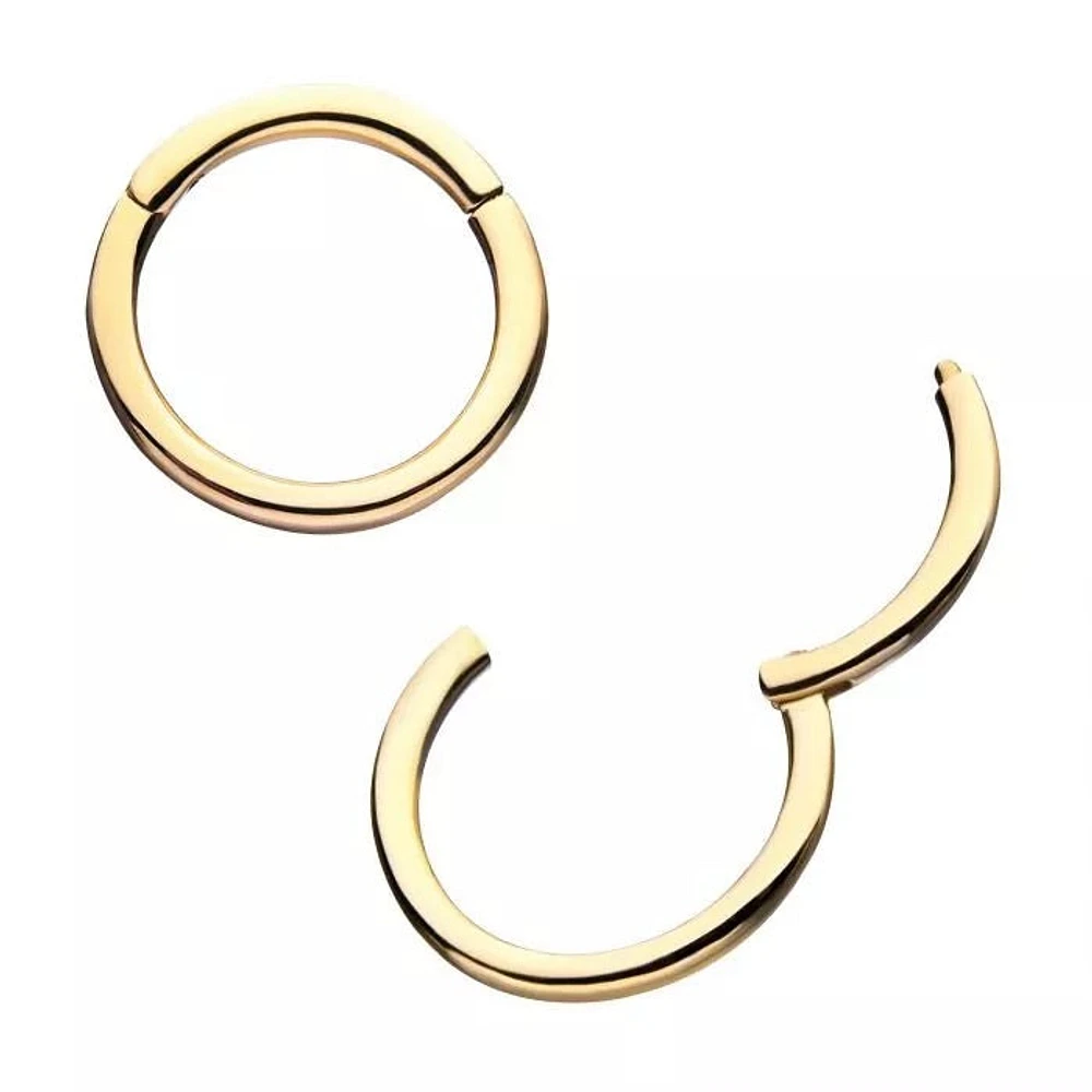 18g 10mm 14Kt Yellow Gold Basic Hinged Segment Clicker