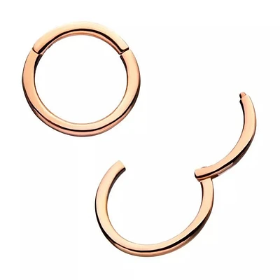 Clicker de segmento con bisagras básico en oro rosa de 14 quilates, 18 g, 6 mm