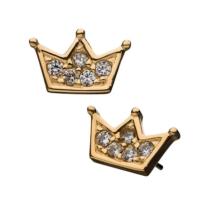 Couronne en or 14 carats avec pierres précieuses CZ