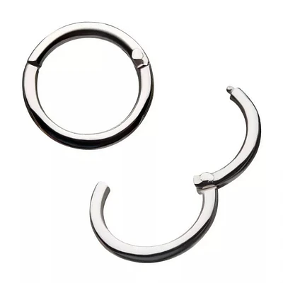 16g 8mm 14Kt White Gold Basic Hinged Hoop