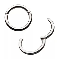 18g 8mm 14Kt White Gold Basic Hinged Hoop