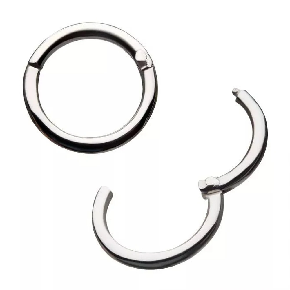 18g 7mm 14Kt White Gold Basic Hinged Hoop