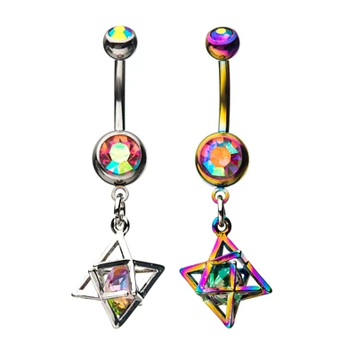 Dangle Navel With Rainbow