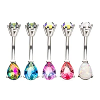 Prong Gem Teardrop Navel