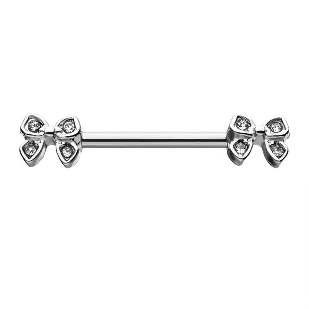 NIPPLE BAR WITH GEM SET BOW